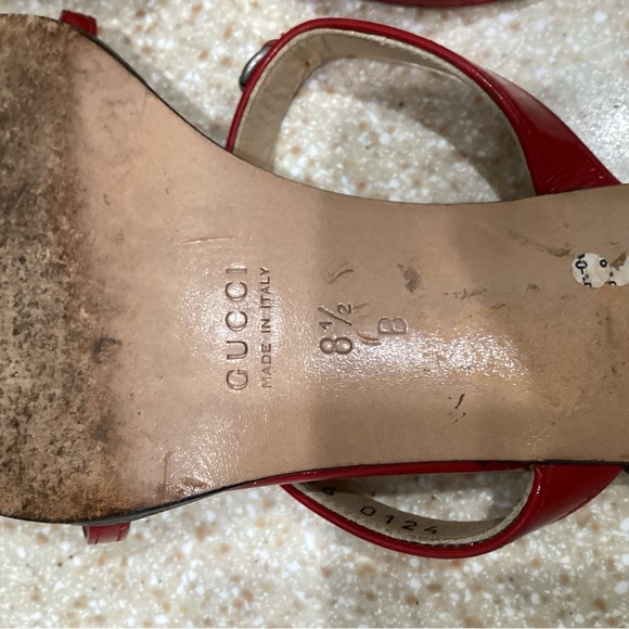Authentic Gucci Kitten heel sandals red Size 8 1/2 - Picture 7 of 12